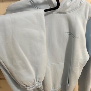 Light Blue Hoodie and Sweatpants Comfrt set
